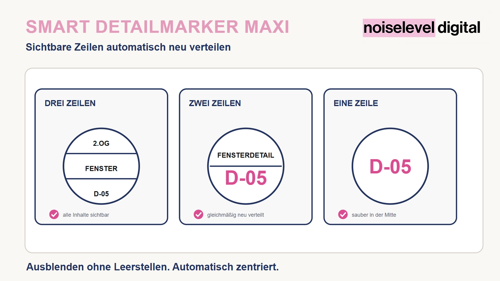 Smart Detailmarker Maxi – Sichtbare Zeilen automatisch neu verteilen