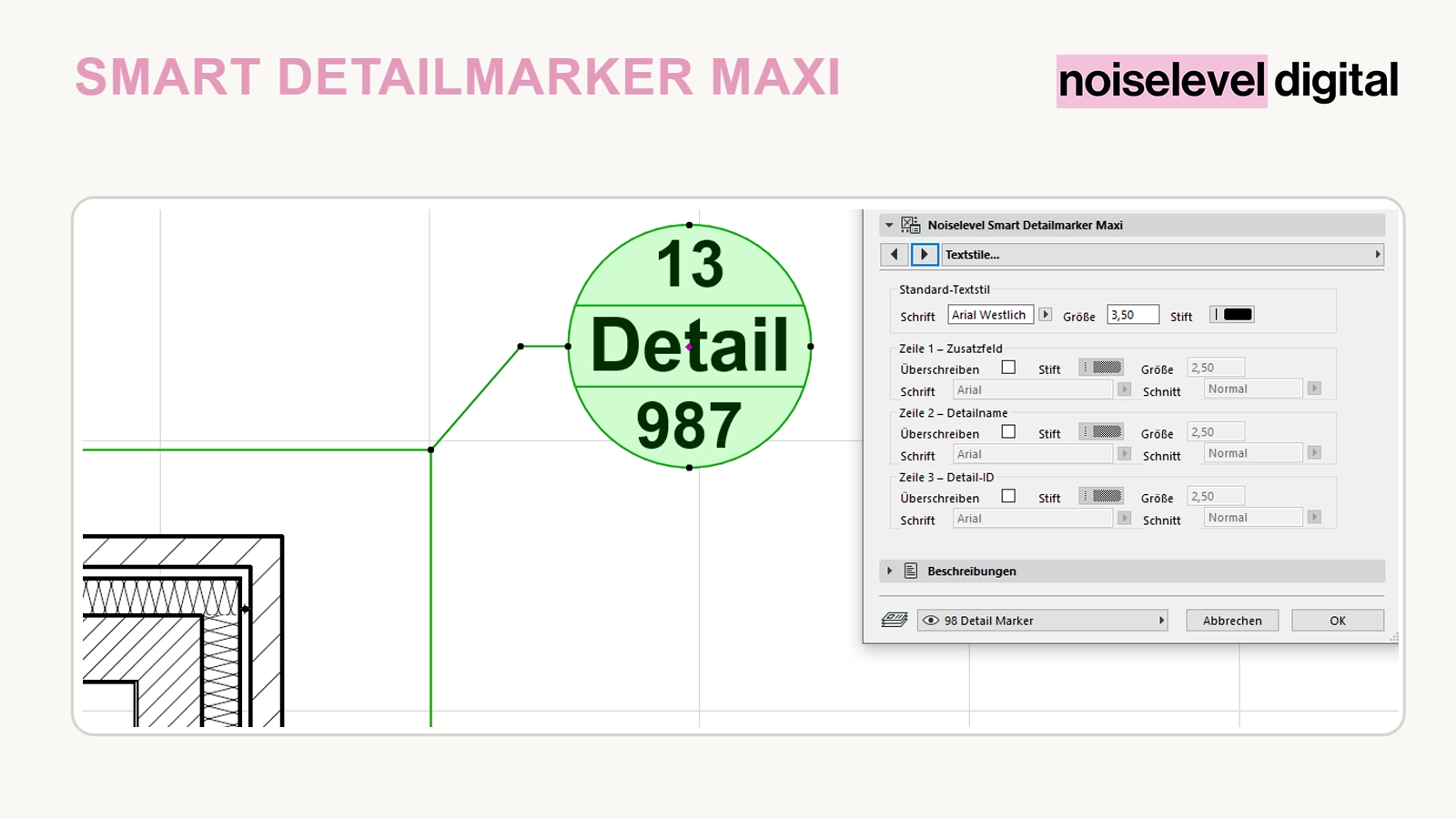 Smart Detailmarker Maxi – Textstile je Markerzeile konfigurieren