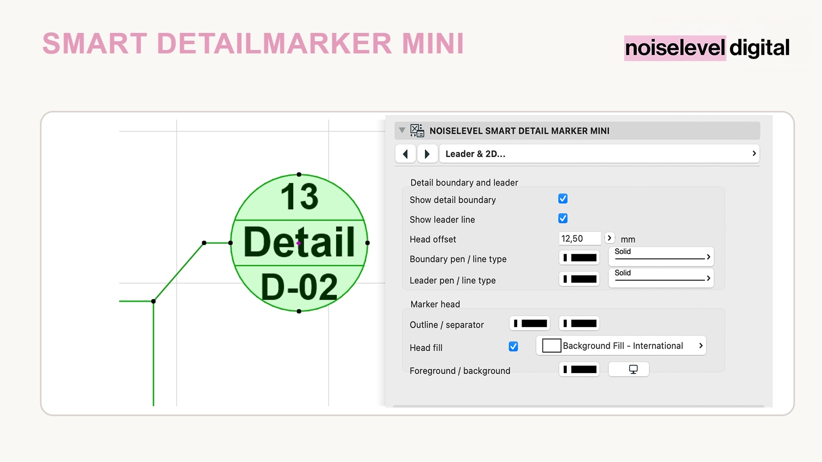 Smart Detailmarker Mini – configuring marker content in Archicad