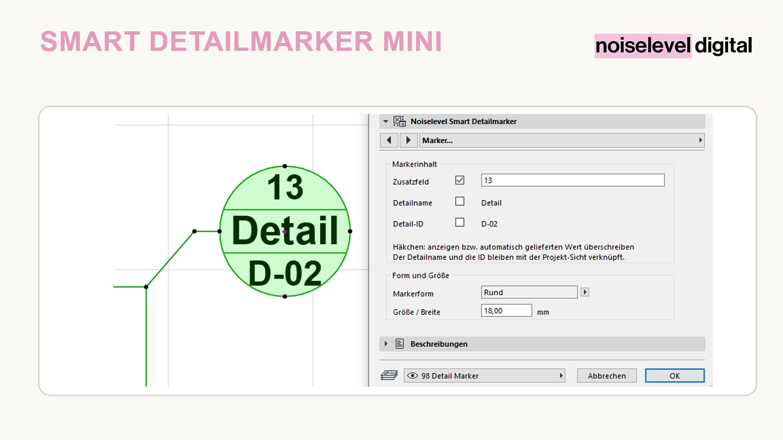 Smart Detailmarker Mini – Markerinhalt in Archicad einstellen