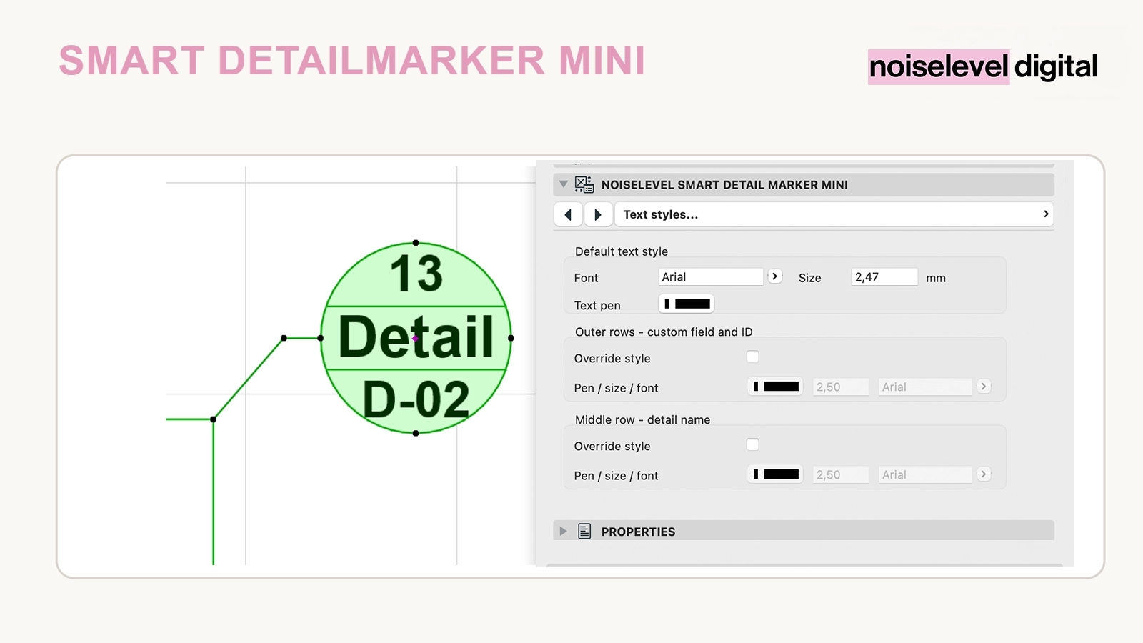 Smart Detailmarker Mini – configuring the detail frame and connection