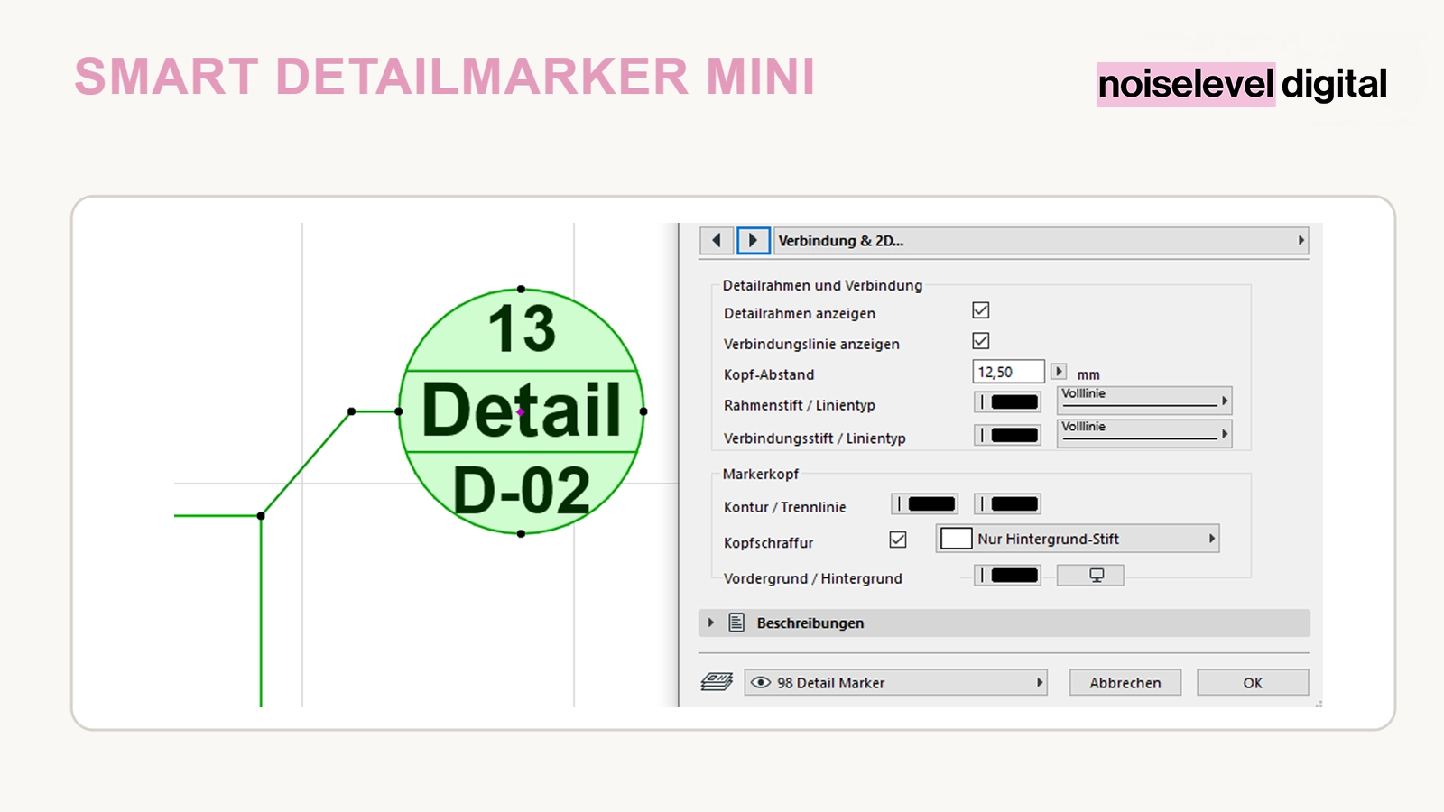 Smart Detailmarker Mini – Detailrahmen und Verbindung einstellen