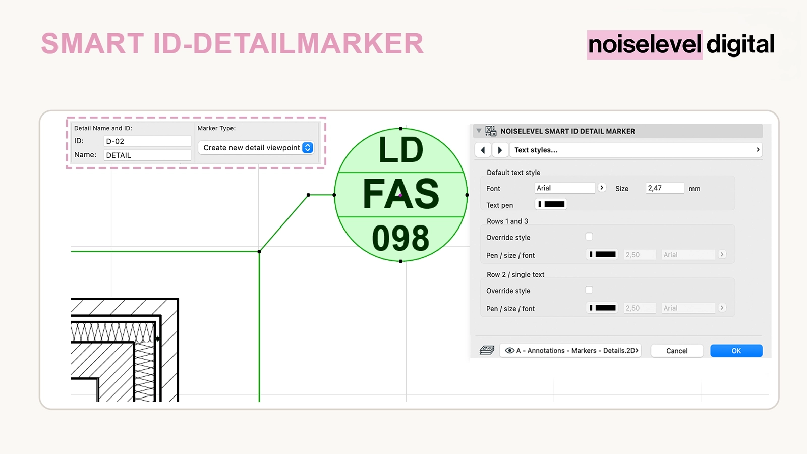Smart ID Detailmarker – configure the detail frame and connection