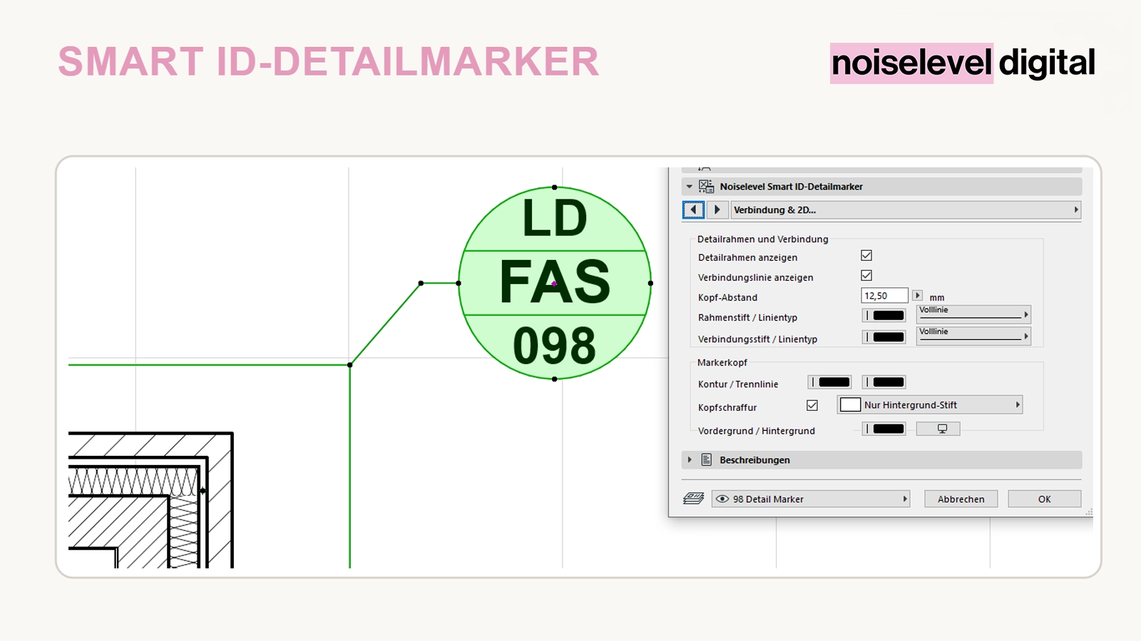 Smart ID-Detailmarker – Detailrahmen und Verbindung einstellen