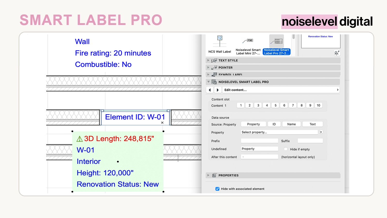 Smart Label Pro – configure active content in Archicad