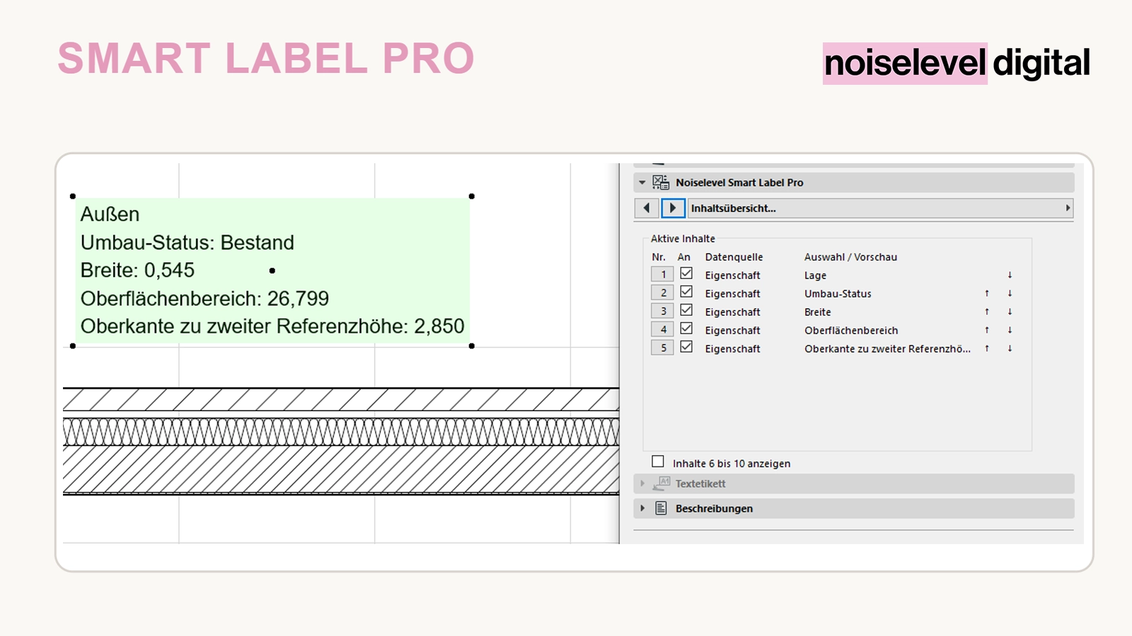 Smart Label Pro – Aktive Inhalte in Archicad konfigurieren