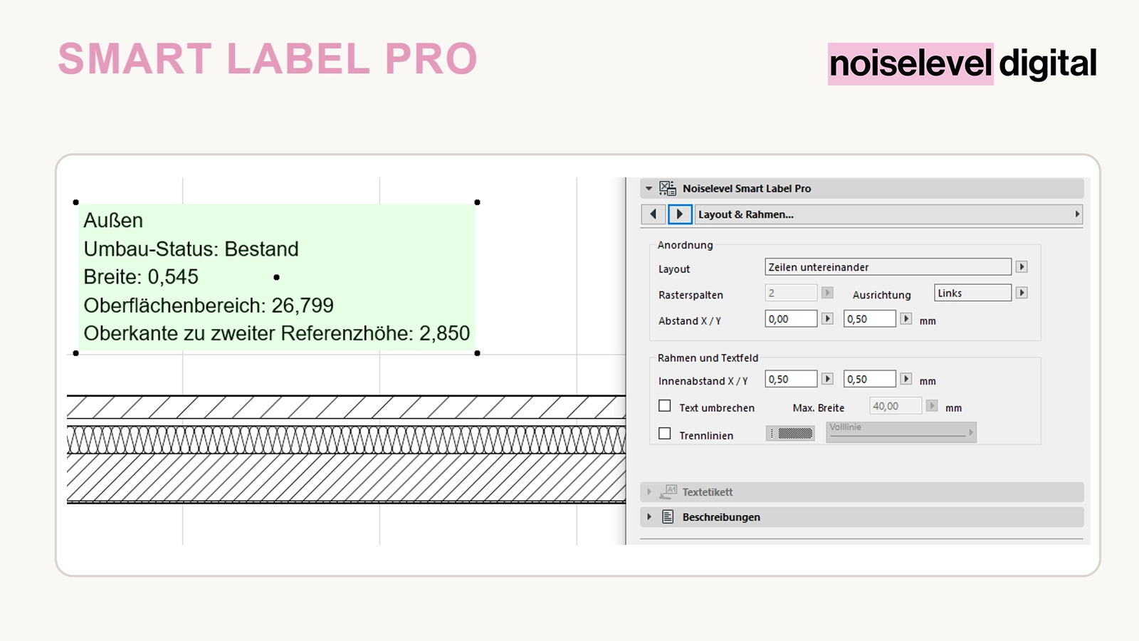 Smart Label Pro – Layout, Abstände und Ausrichtung einstellen