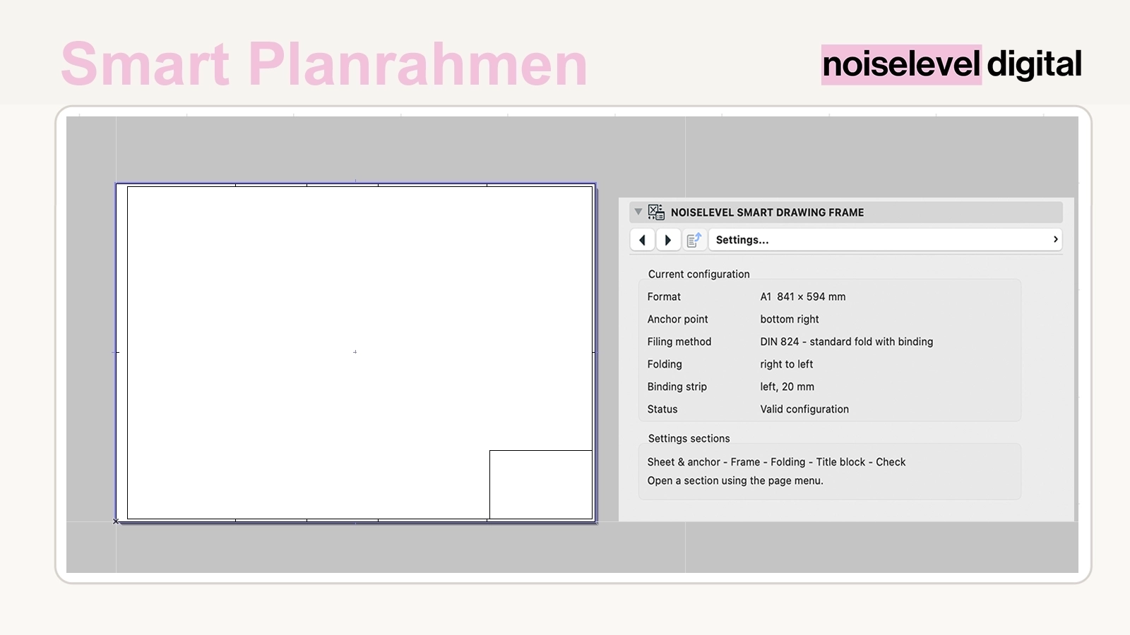 Smart Plan Frame – current configuration and available settings
