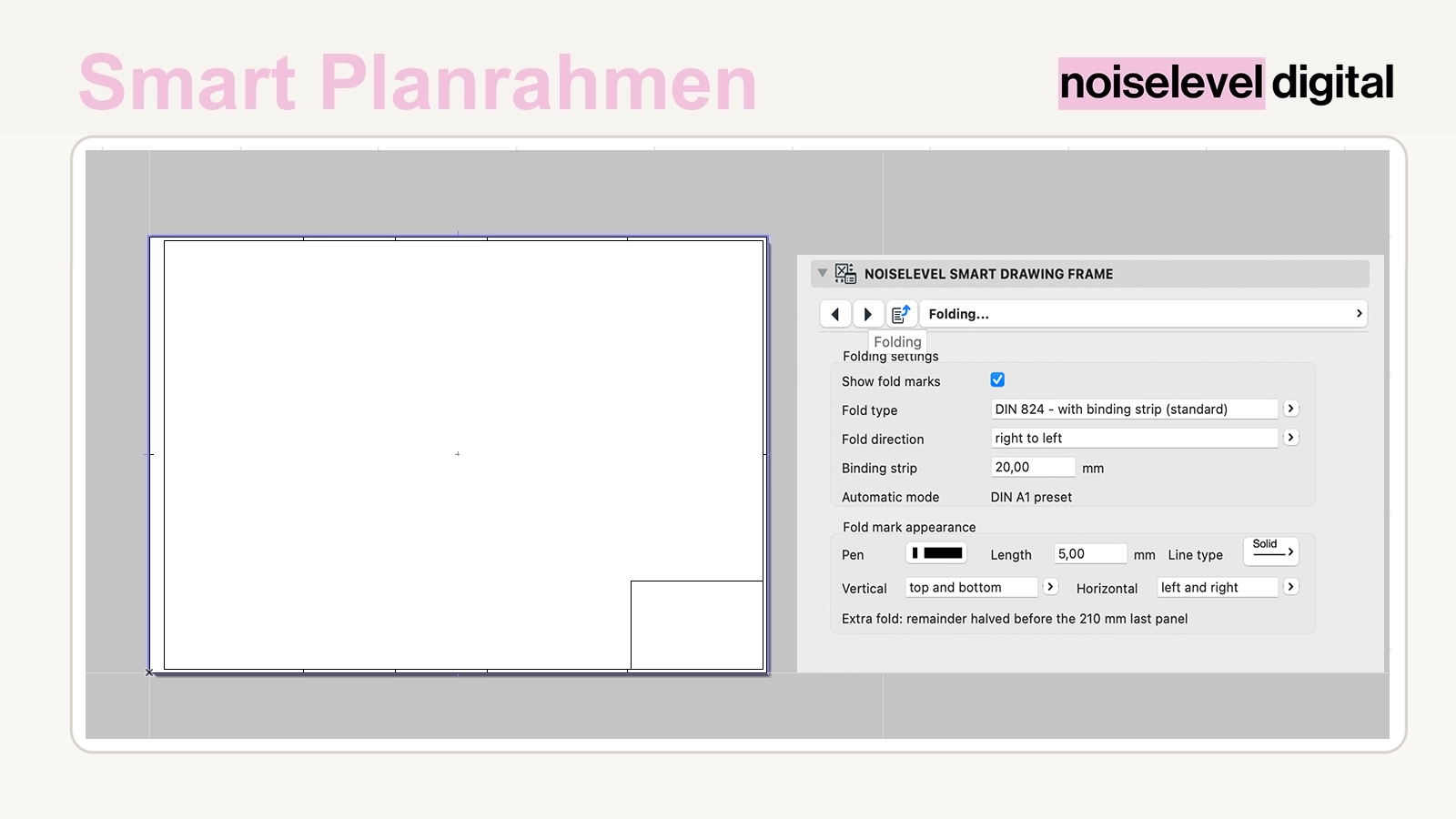Smart Plan Frame – configure folding method, direction and fold marks