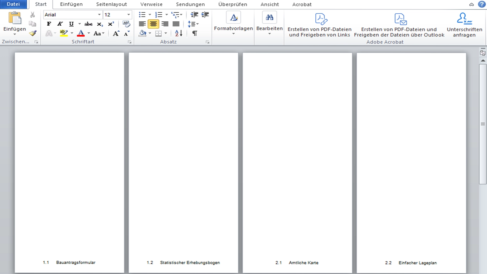 Trennstreifen Vorlage – Word-Ansicht